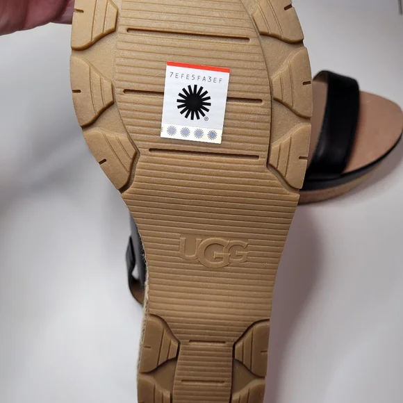 NWOB Uggs Platform Sandals Black sz 9.5 - Picture 4 of 5